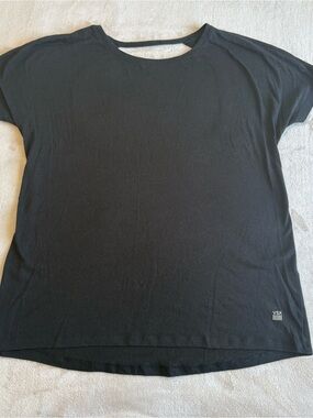 Victoria's Secret Black Short Sleeve Active Tee Open Back